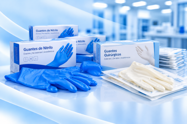 Guantes quirúrgicos, de examen y de nitrilo