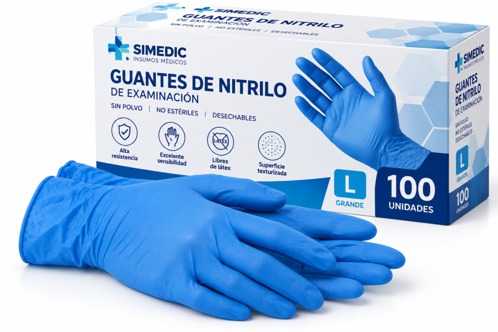 GUANTE NITRILO CELESTE
