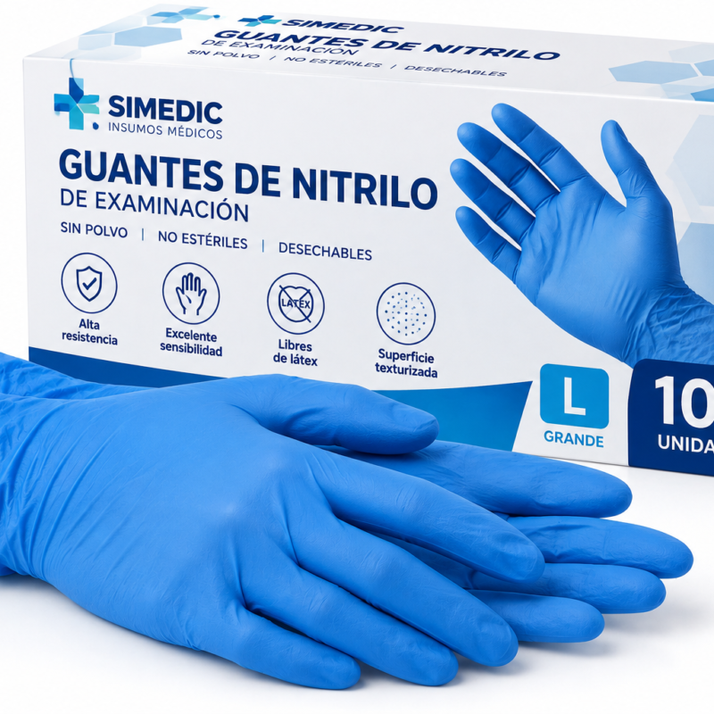 GUANTE NITRILO CELESTE