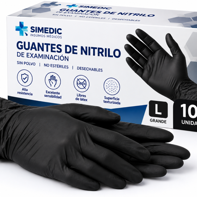 GUANTE NITRILO NEGRO L