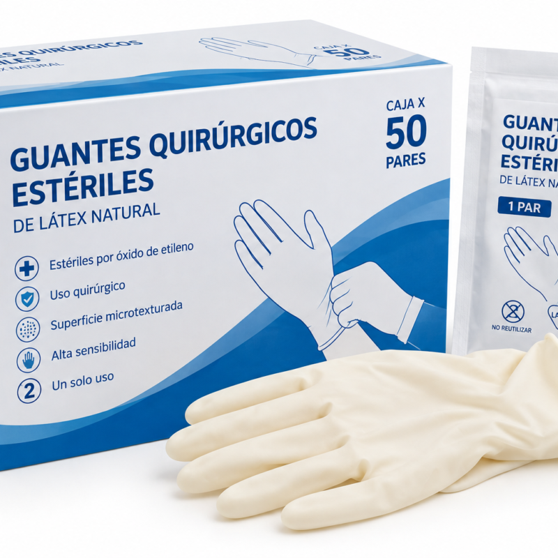 GUANTE QUIRURGICO ESTERIL CAJA X 50 PARES