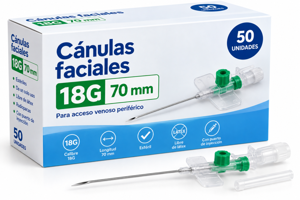 canulas faciales 18 G 70 mm