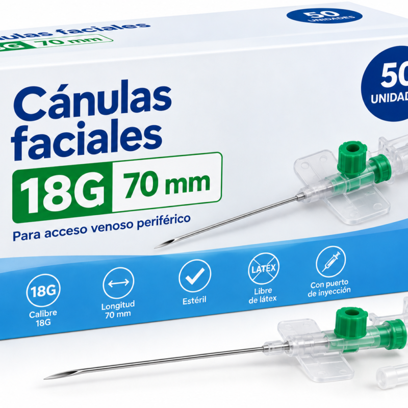 canulas faciales 18 G 70 mm
