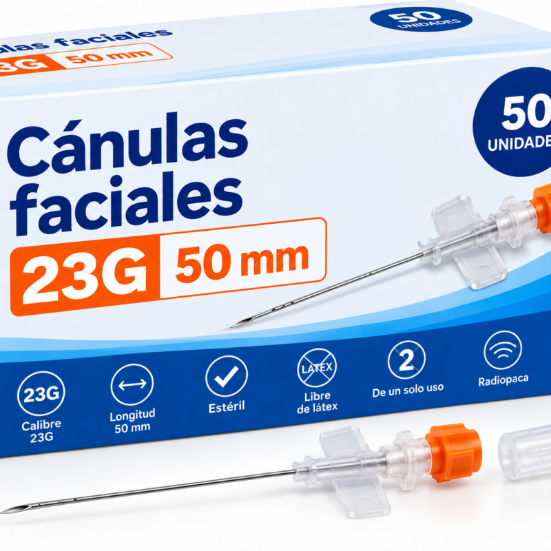 canulas faciales 23 G 50 mm