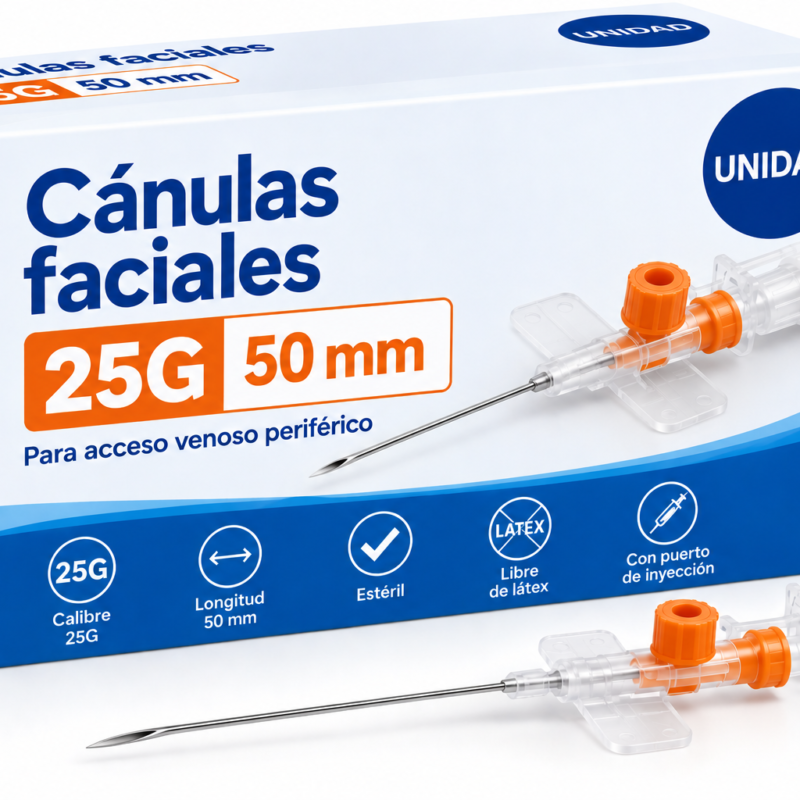 canulas faciales 25 G 50 mm unid.